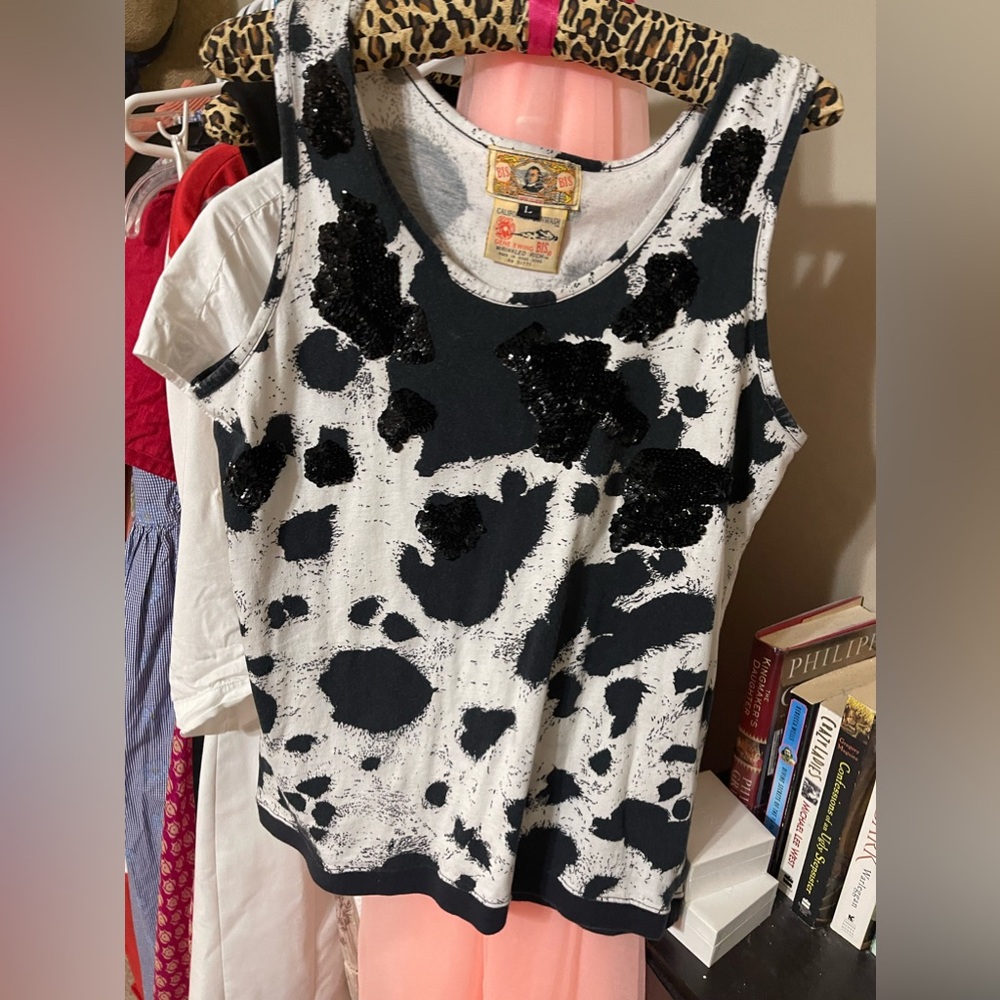 Vintage Cow Print Two Piece Set Size M/L - Picture 2 of 5